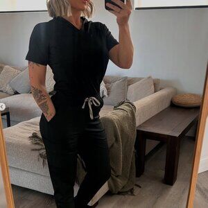 3 SETS OF AMARA SCRUBS - Black, Burgundy, Teal (XS tops, S bottoms)